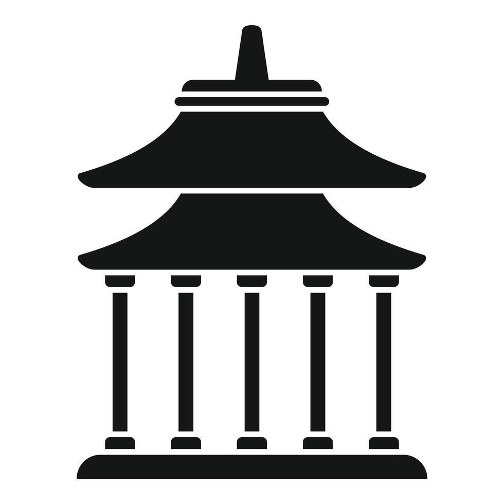 Traditional asian building with double roof standing on pillars vector