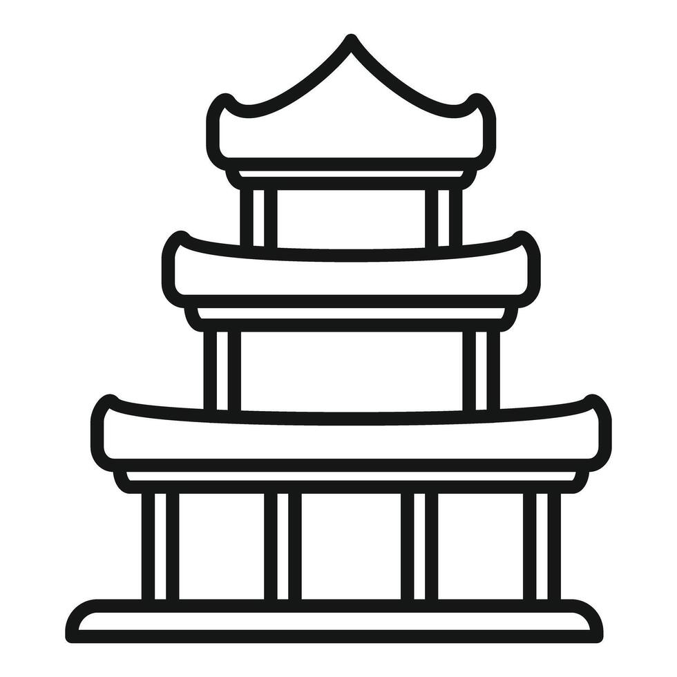 Traditional three tiered pagoda building representing japanese culture vector