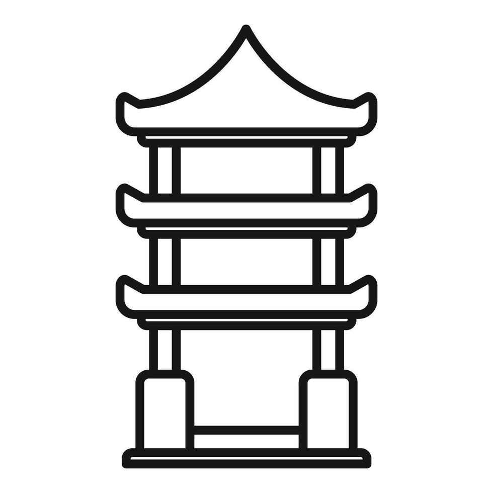 Traditional three level asian pagoda showing eastern culture vector
