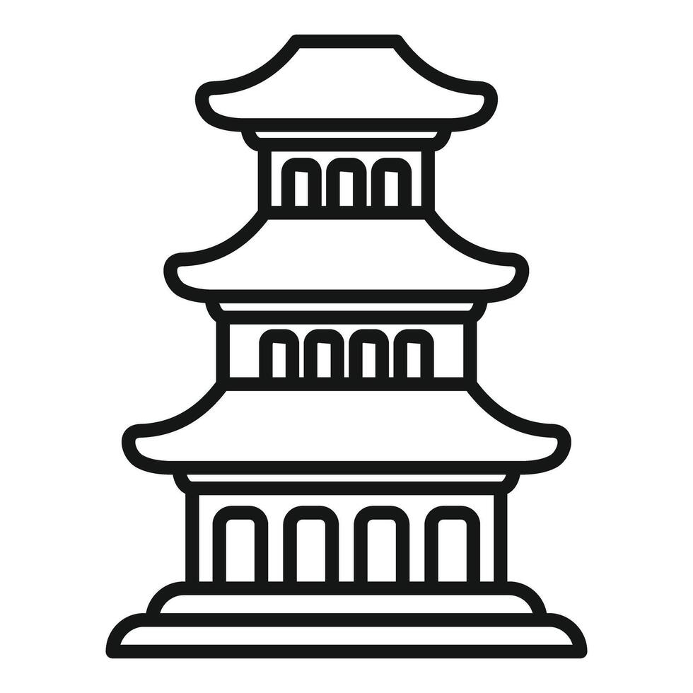 Traditional asian temple building representing oriental culture vector