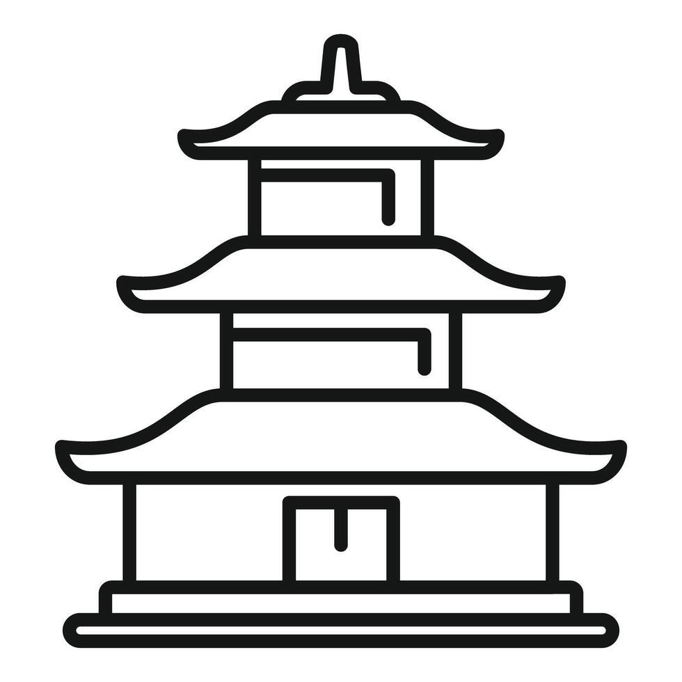 Traditional japanese pagoda temple building with curved roofline vector