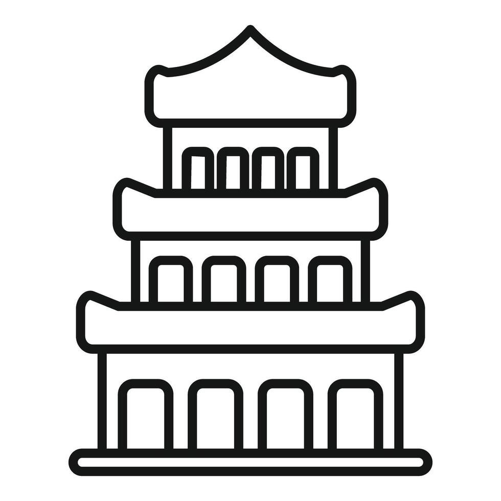 Traditional asian pagoda temple building representing eastern culture vector