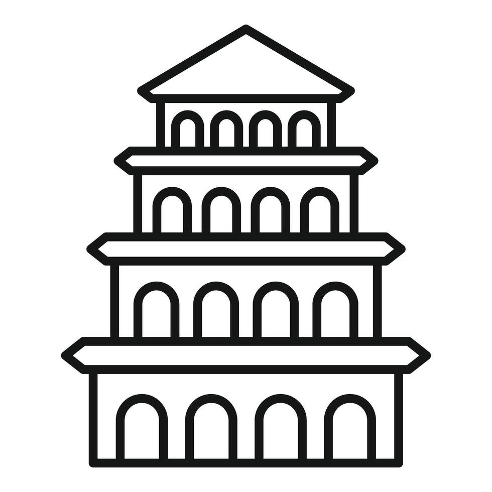 Ancient building with columns showing roman architecture vector