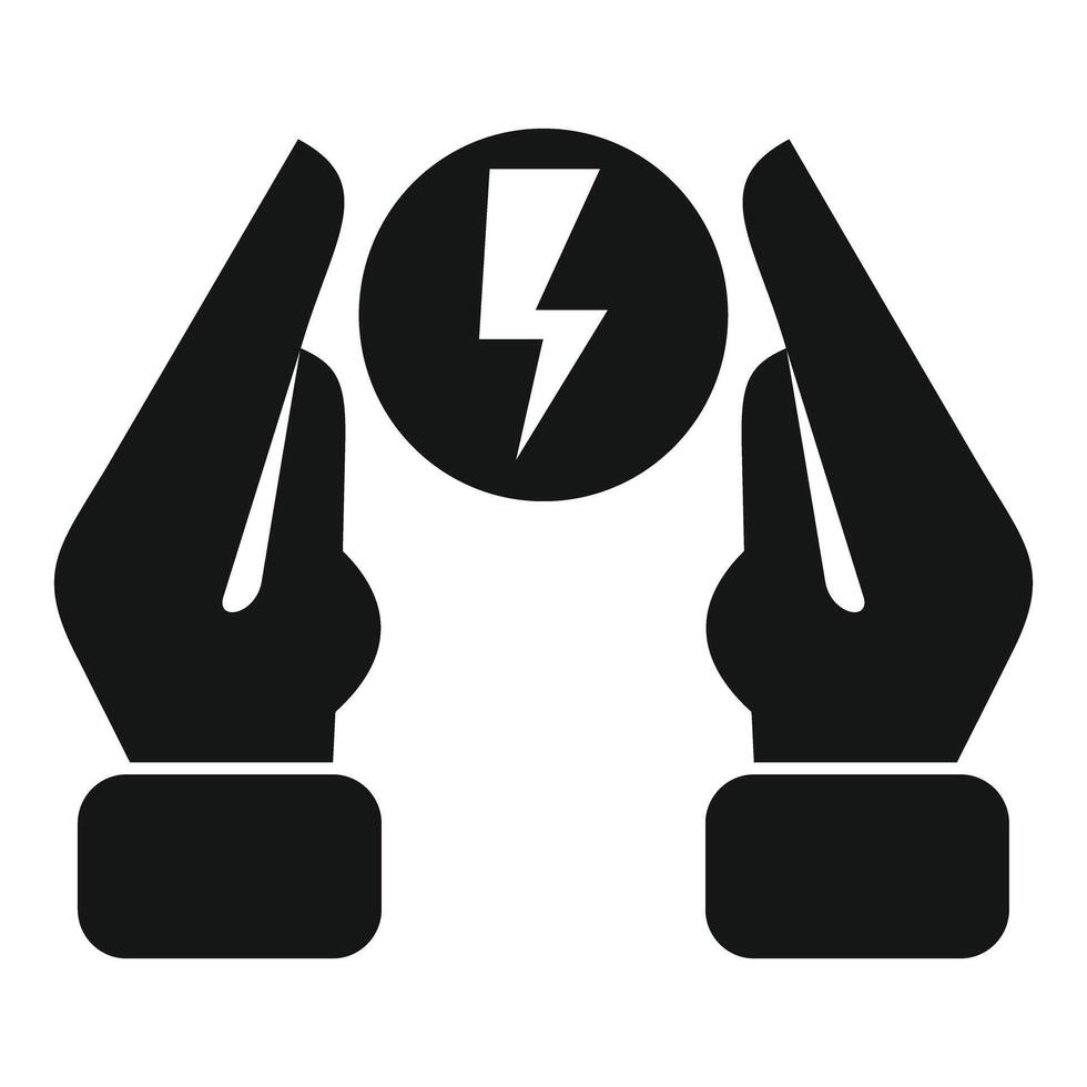 Businessman protecting electricity symbol with his hands vector
