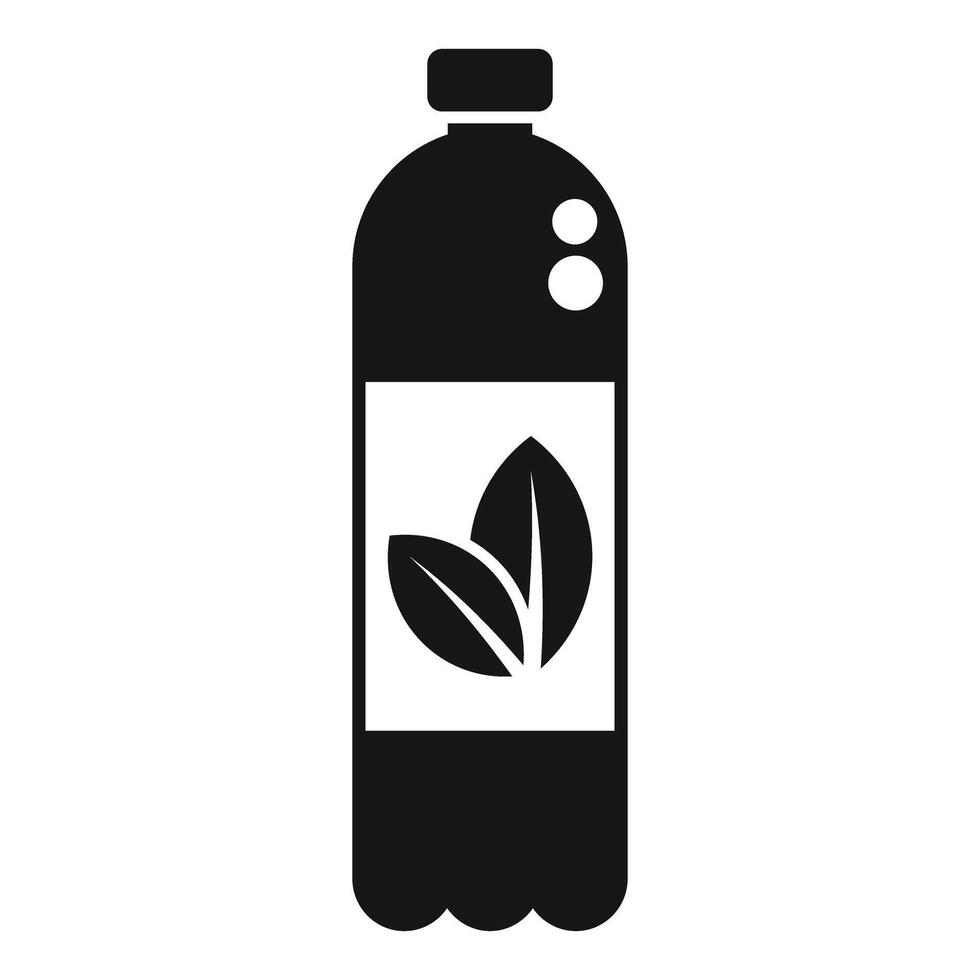 Eco friendly plastic bottle showing green leaves icon vector