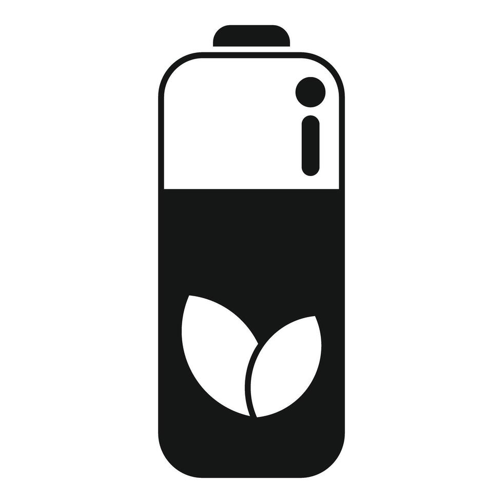 Eco battery icon showing green energy and power source vector
