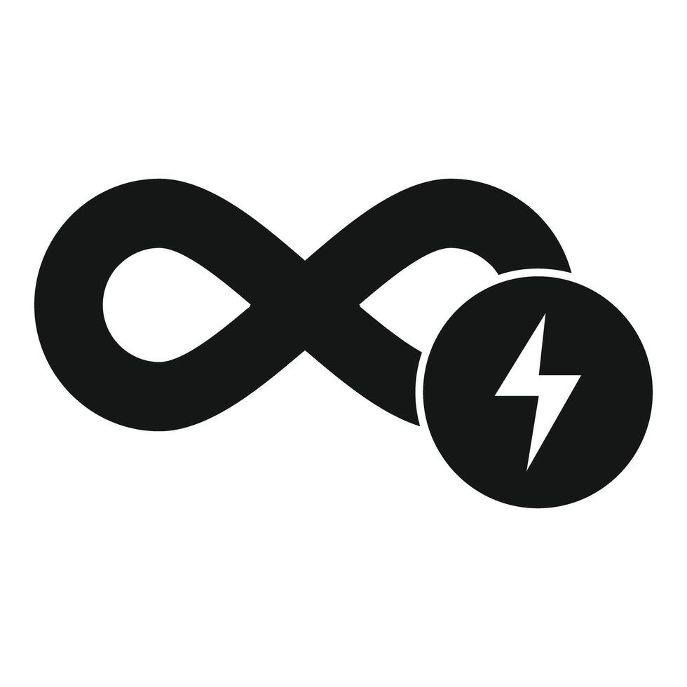 Infinity power symbol showing limitless energy source vector