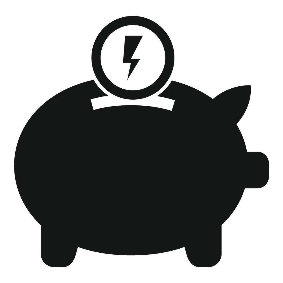 Piggy bank saving energy consumption icon vector