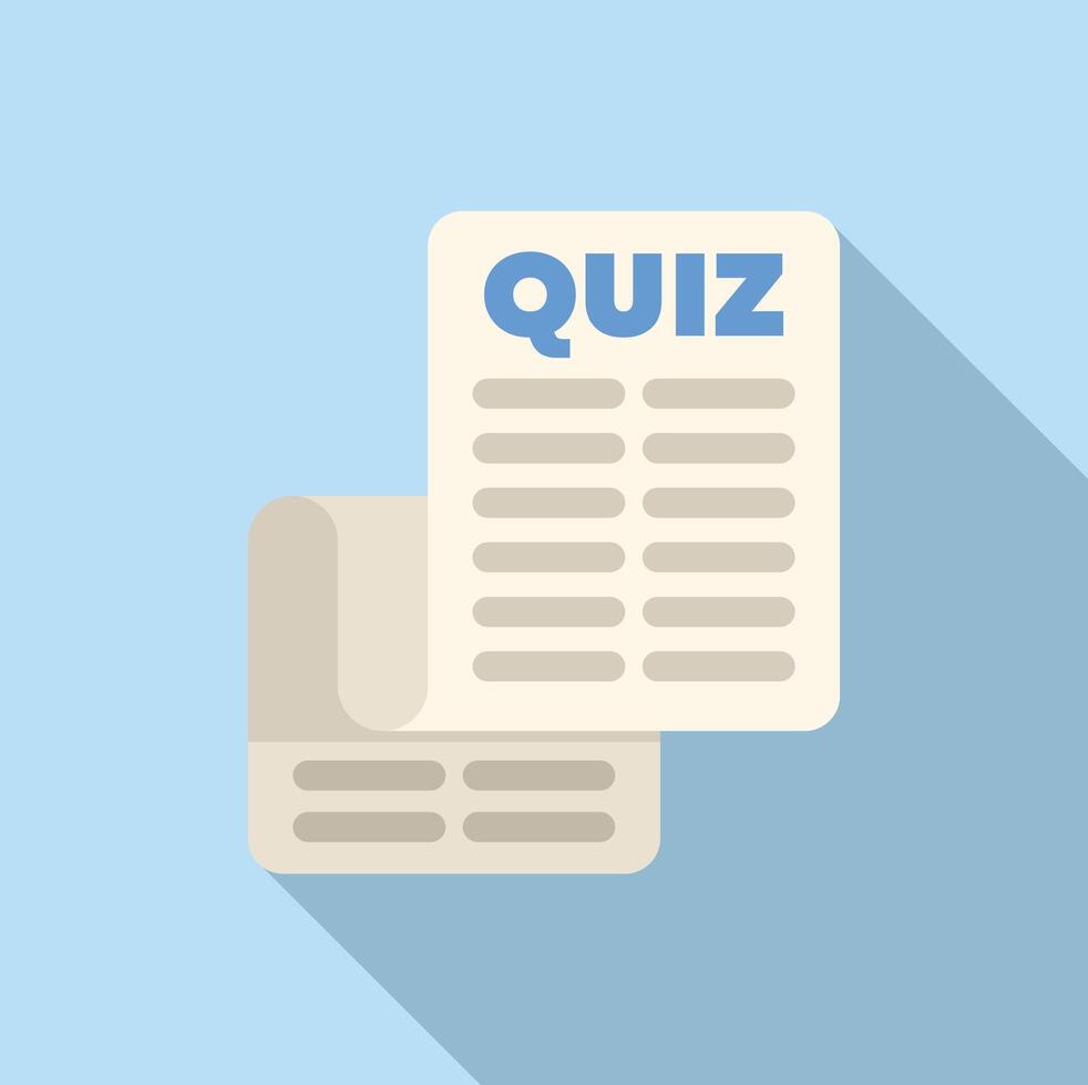 Online quiz taking showing test paper for school exam vector
