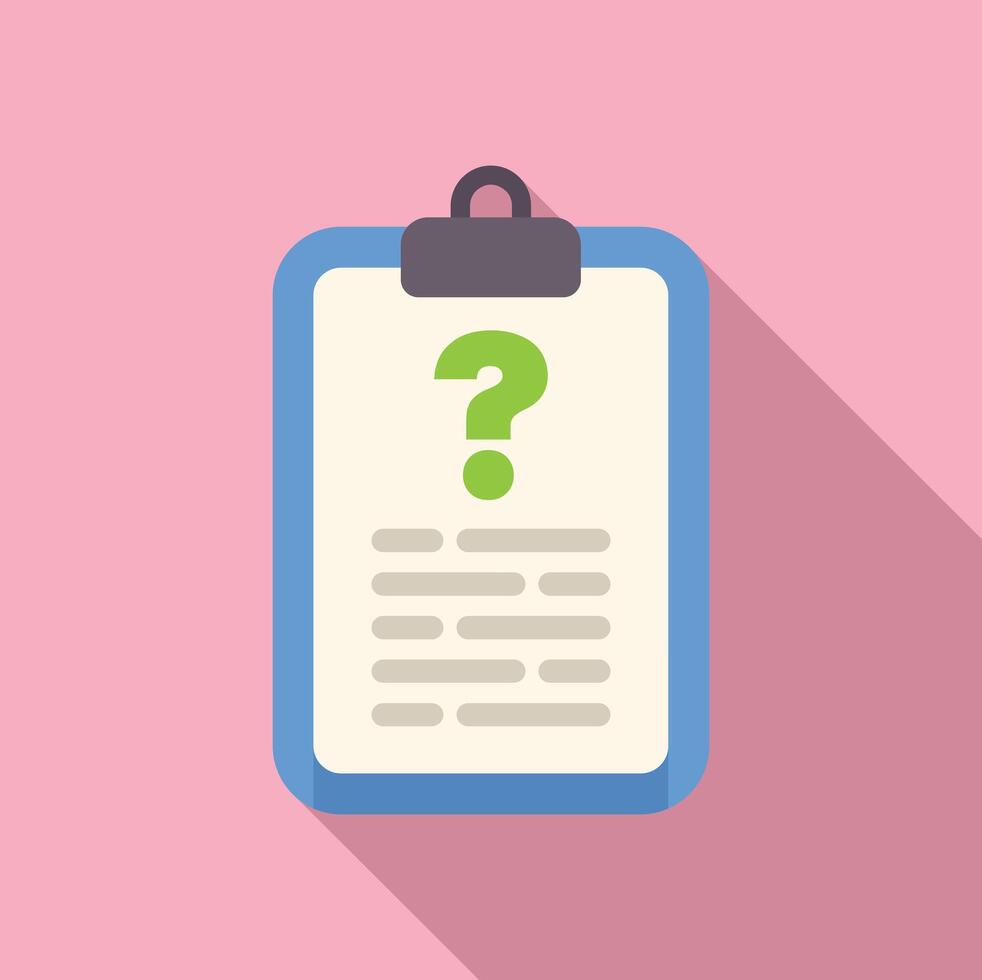 Clipboard with question mark showing frequently asked questions document vector