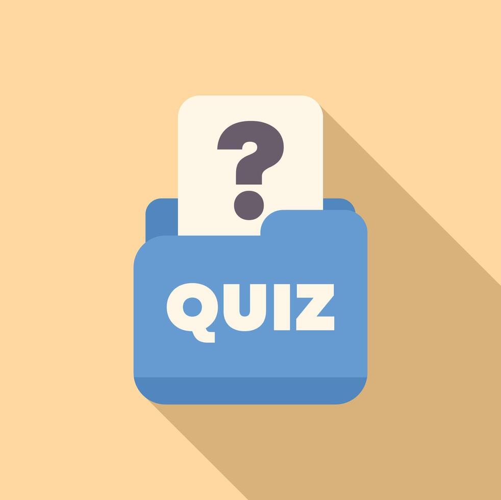 Quiz file folder containing question mark icon representing online exam vector