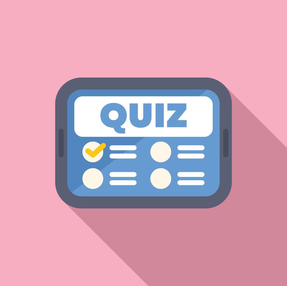 Online quiz app showing test results on tablet screen vector