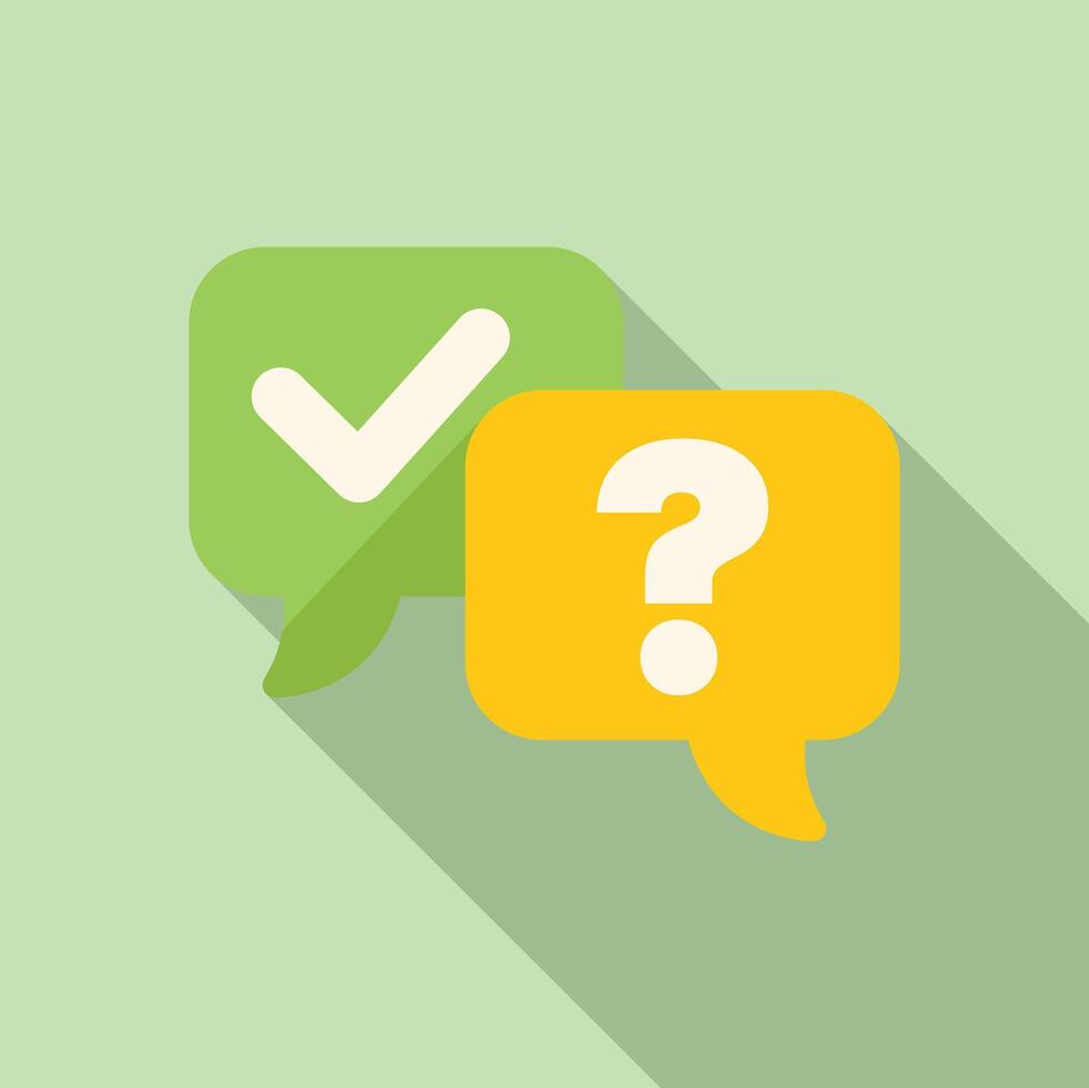 Question and answer speech bubbles showing yes or no, right or wrong, true or false vector