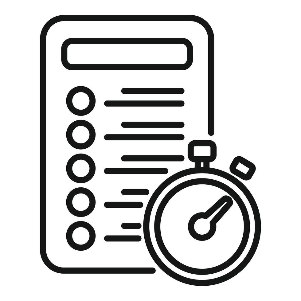 Time management icon showing a stopwatch measuring to do list efficiency vector