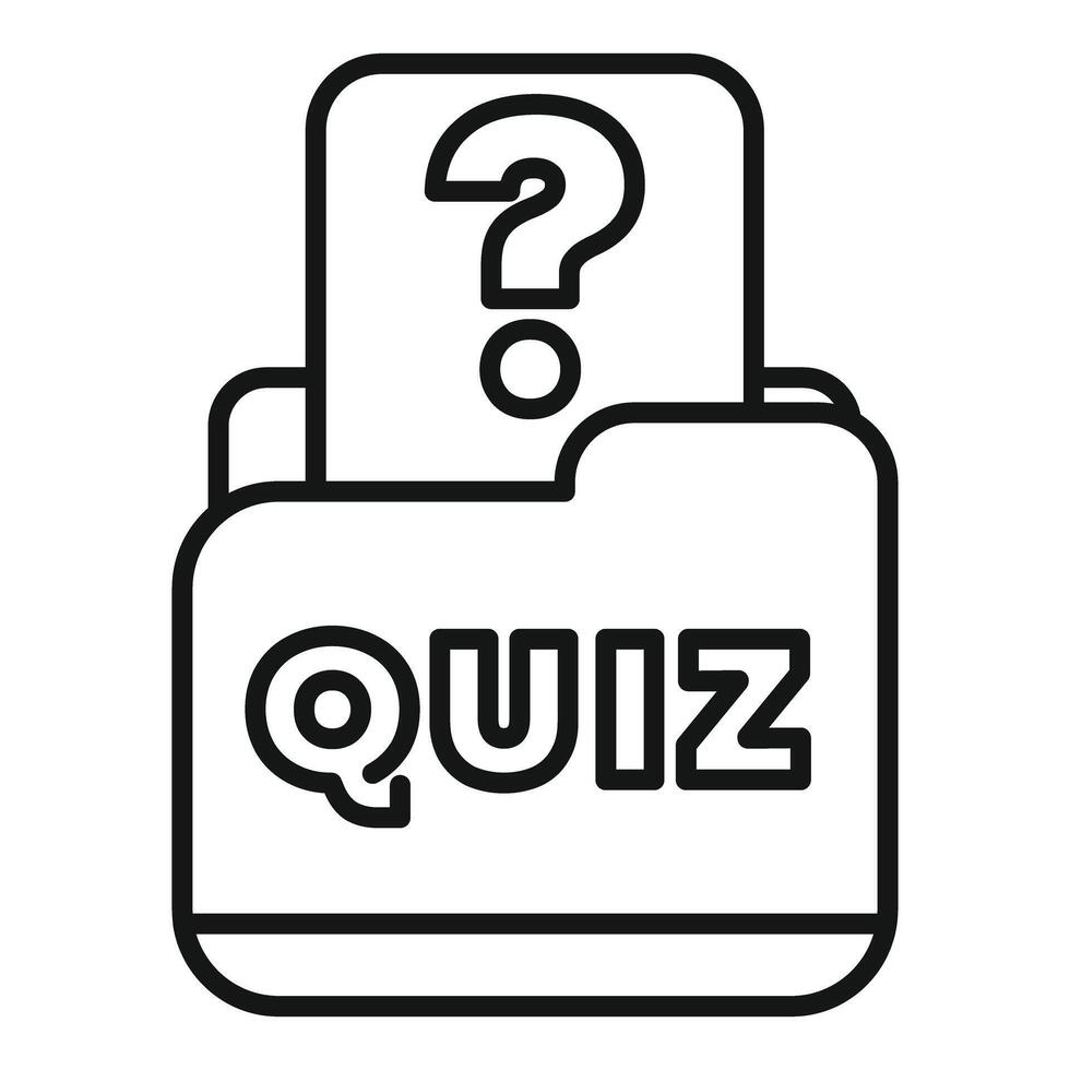 Online quiz file folder with question mark icon vector