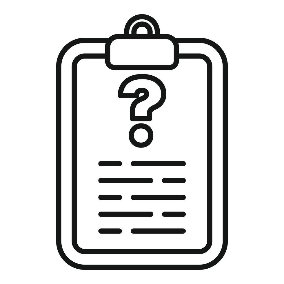 Clipboard showing question mark icon for asking questions vector