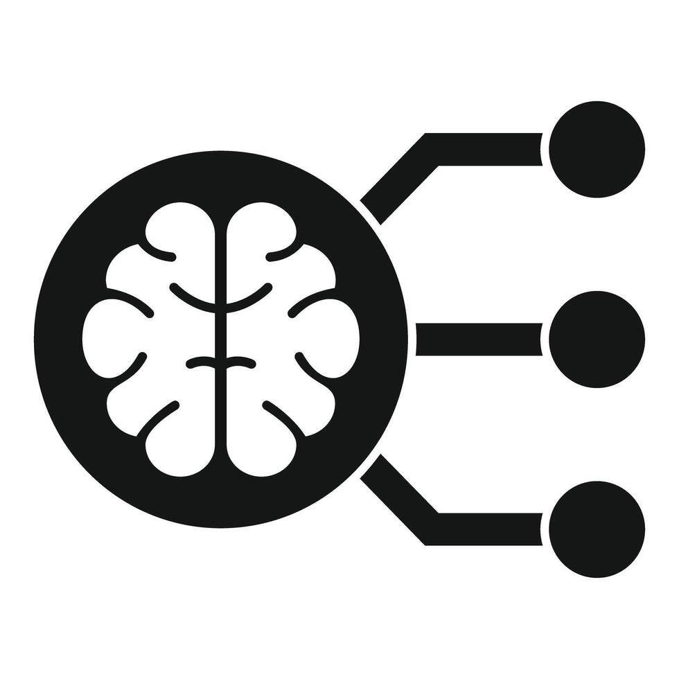 Brain sending signals icon showing thinking process vector