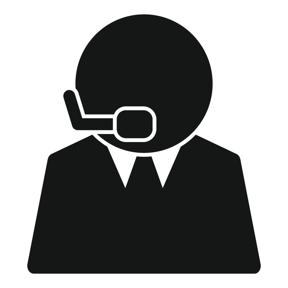 Businessman icon wearing headset working in a call center vector
