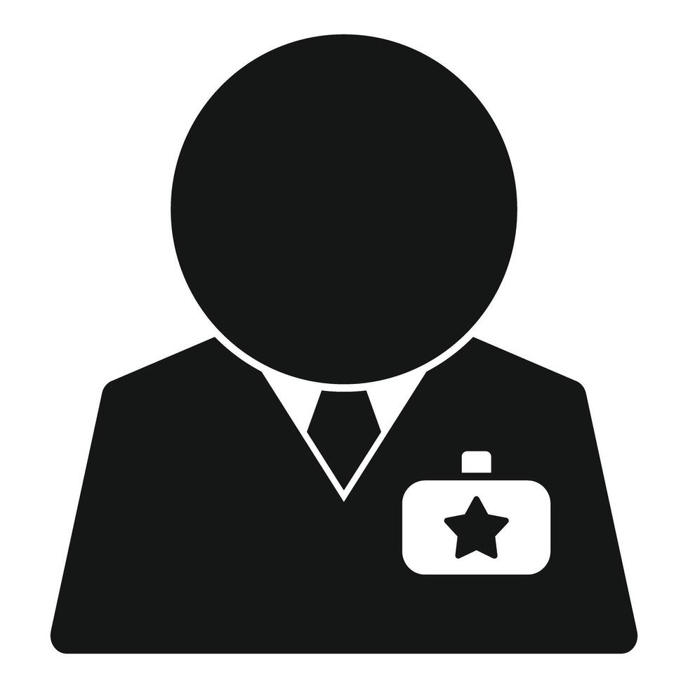 Businessman wearing a badge with a star icon vector