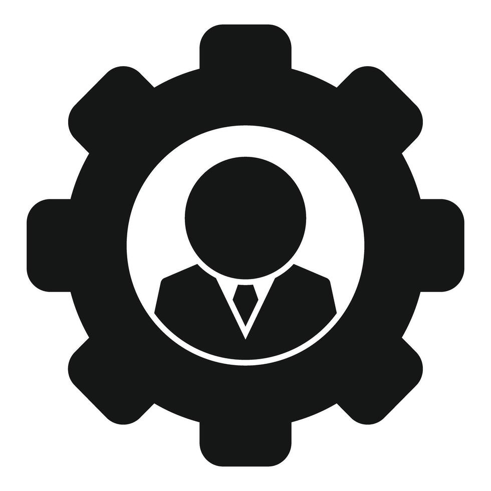Businessman working in a company represented by a gear icon vector