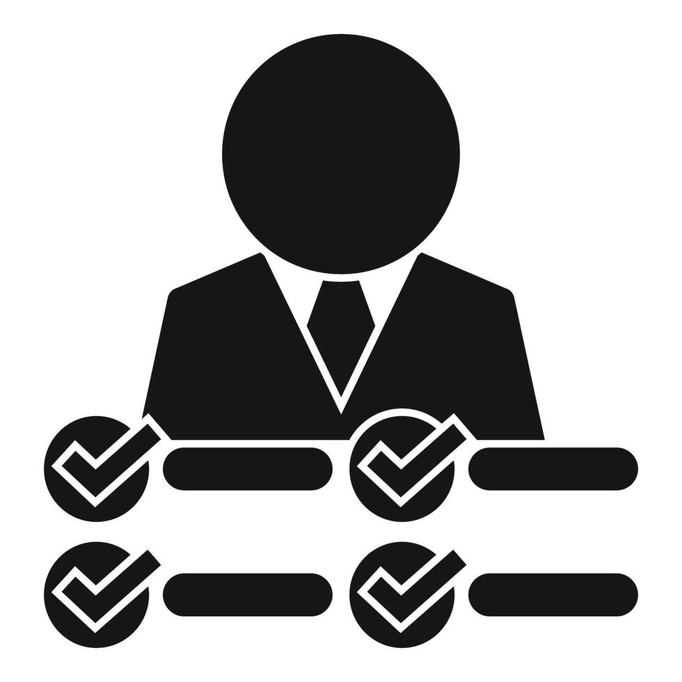 Businessman approving all items on checklist vector