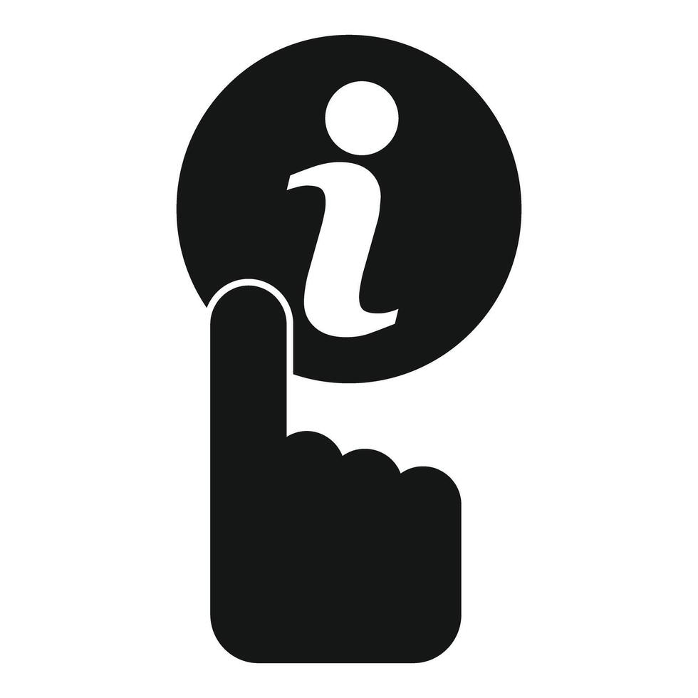 Hand pointing information icon getting information online vector