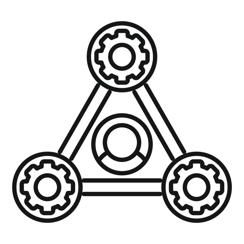 Three gear wheels connecting for teamwork and collaboration vector