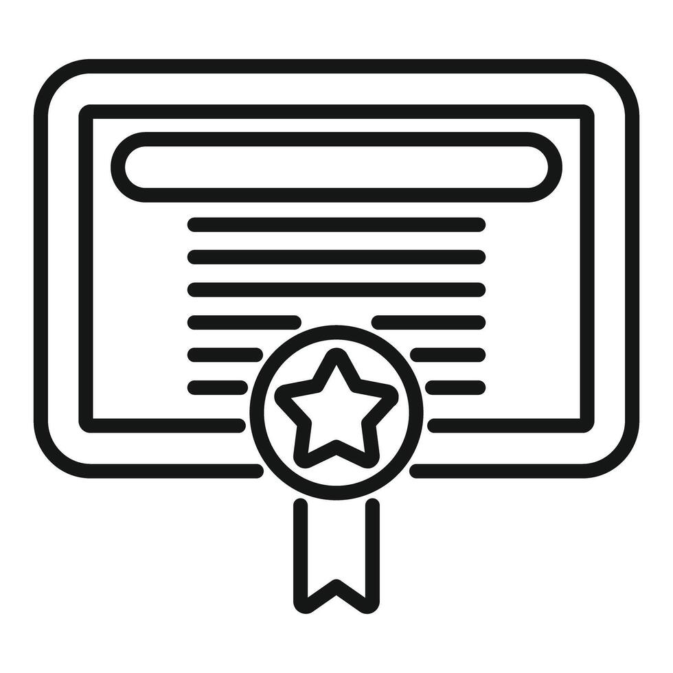 Diploma with star showing certified document for professional vector