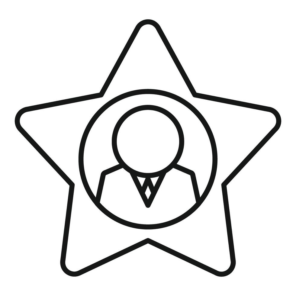 Businessman standing inside a star shape representing success vector