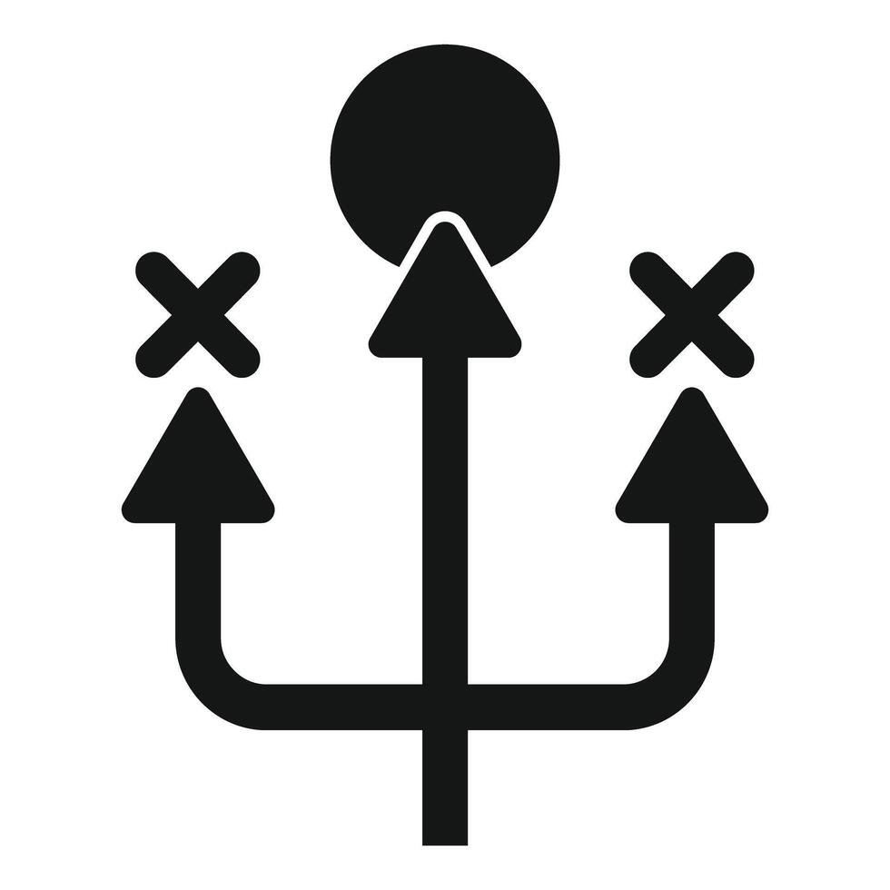 Choosing right path concept icon with arrows pointing up vector