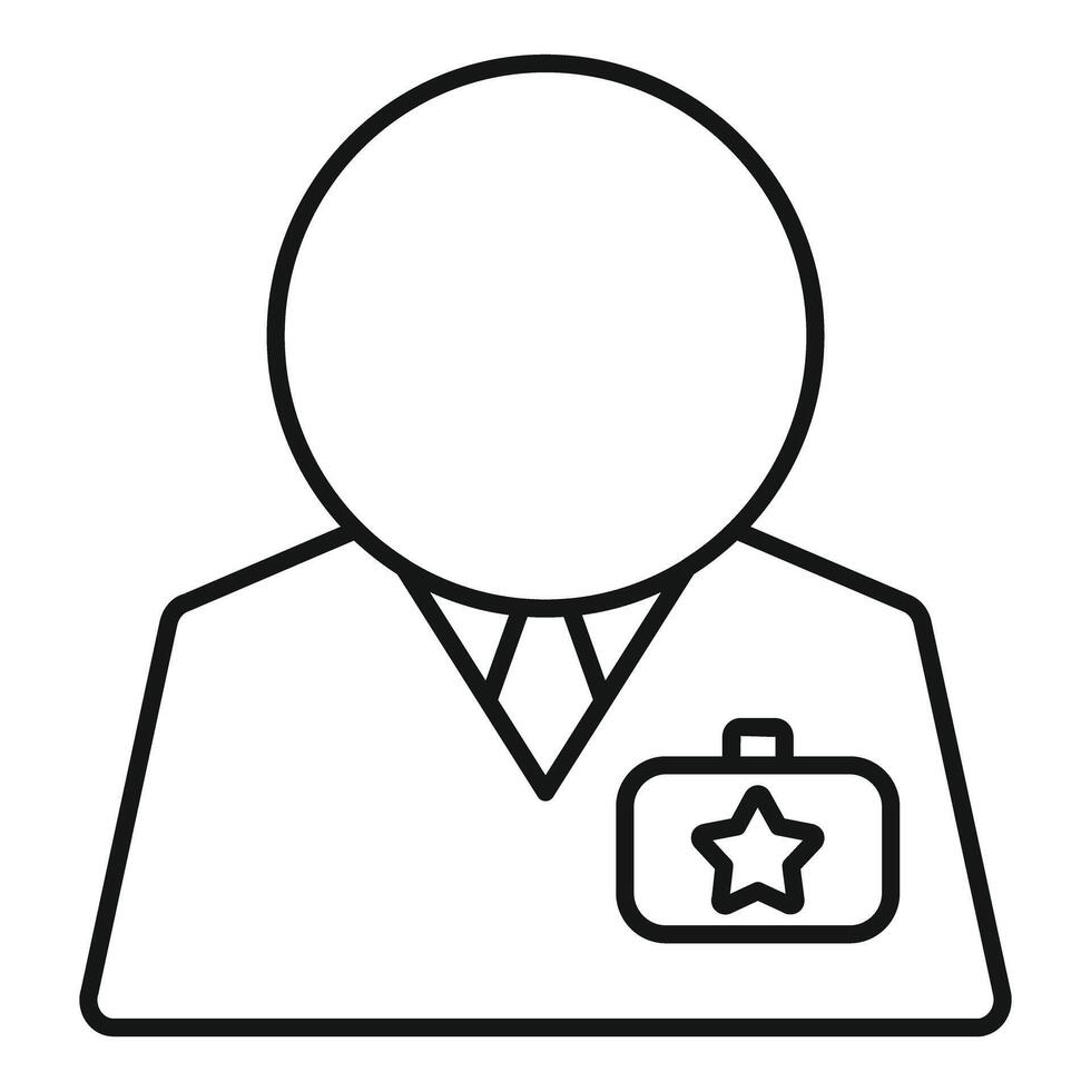 Businessman wearing suit with name tag and star icon for best employee of the month vector