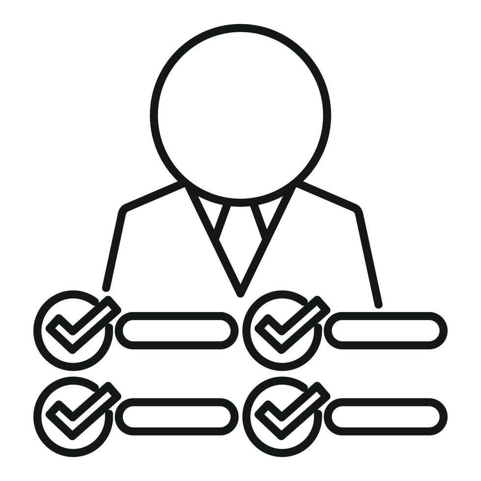 Businessman checking all the checkboxes for success vector