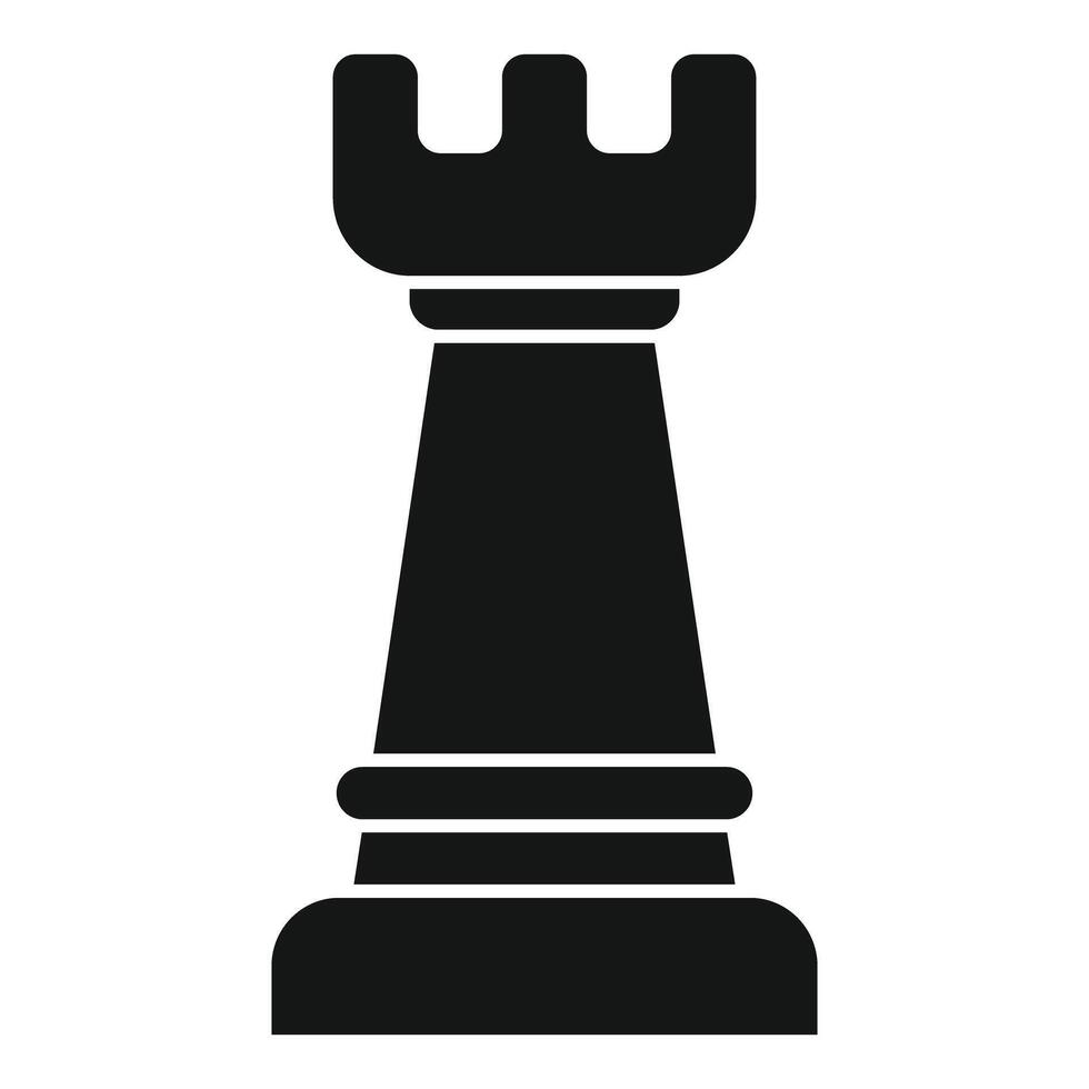 Black rook chess piece standing in powerful position vector