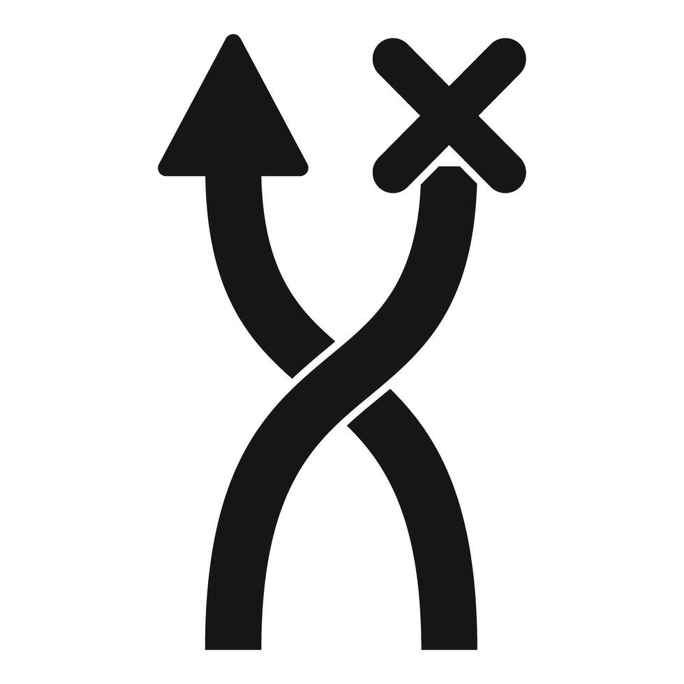 Intertwined arrows crossing showing different directions vector