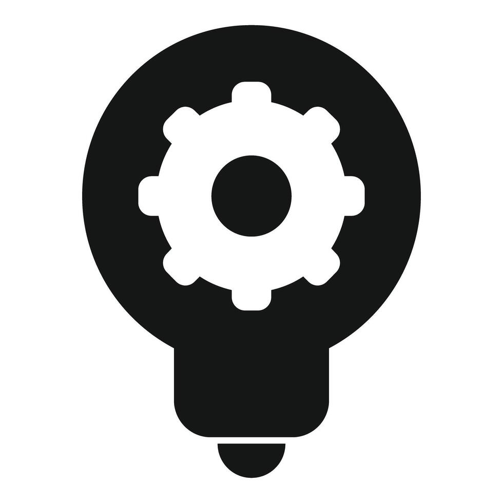 Light bulb with cogwheel representing creative idea generation vector