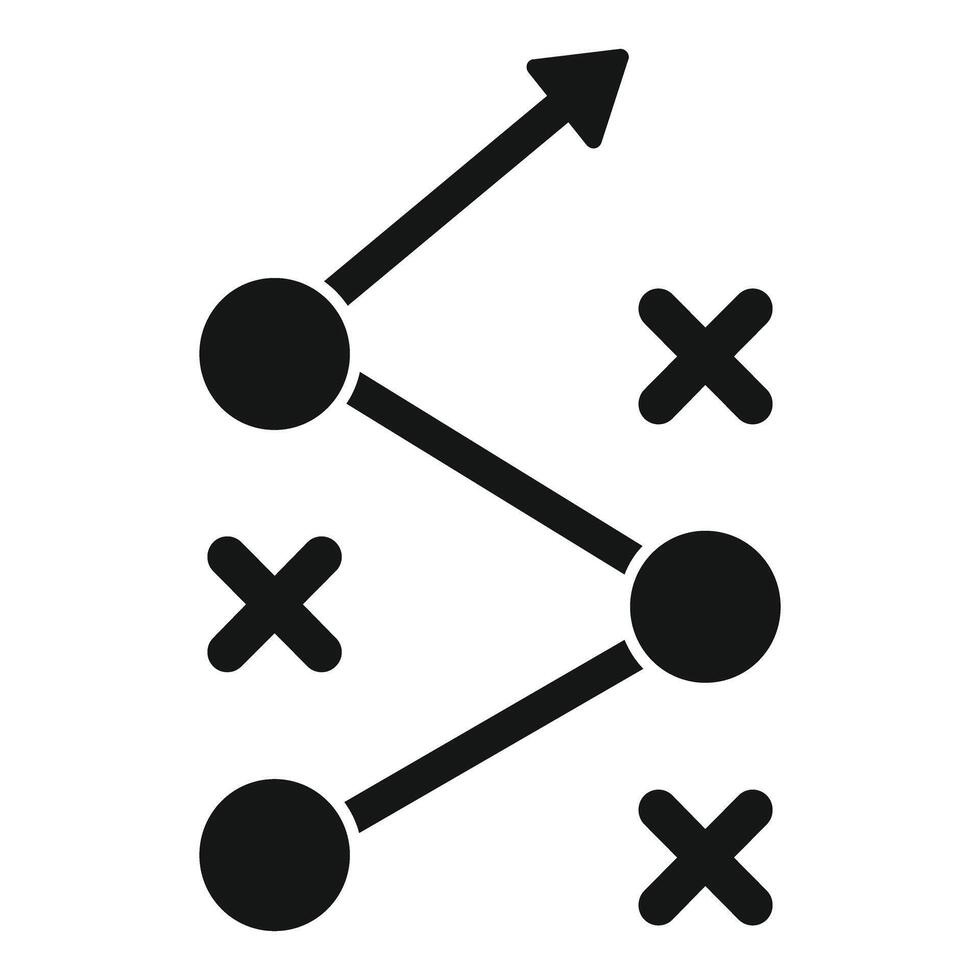 Strategy planning with checkpoints showing growth and progress vector