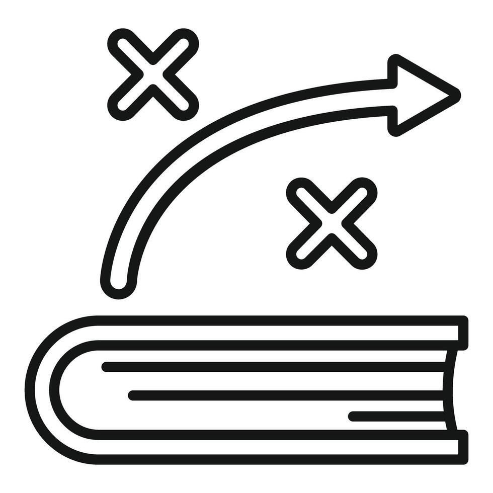 Strategic planning with book icon showing business strategy vector