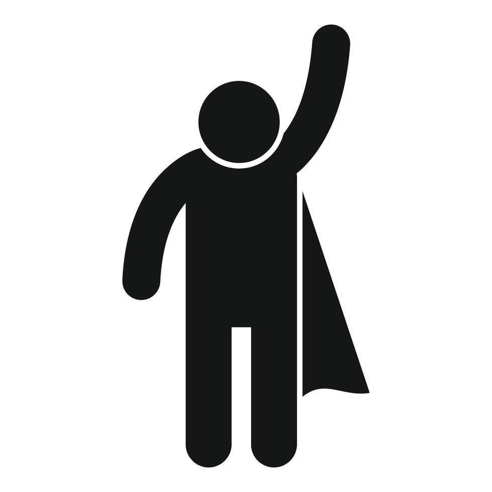 Superhero raising his hand while wearing a cape vector