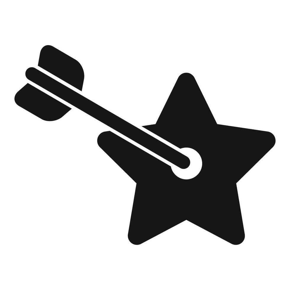 Arrow hitting center of star target icon vector