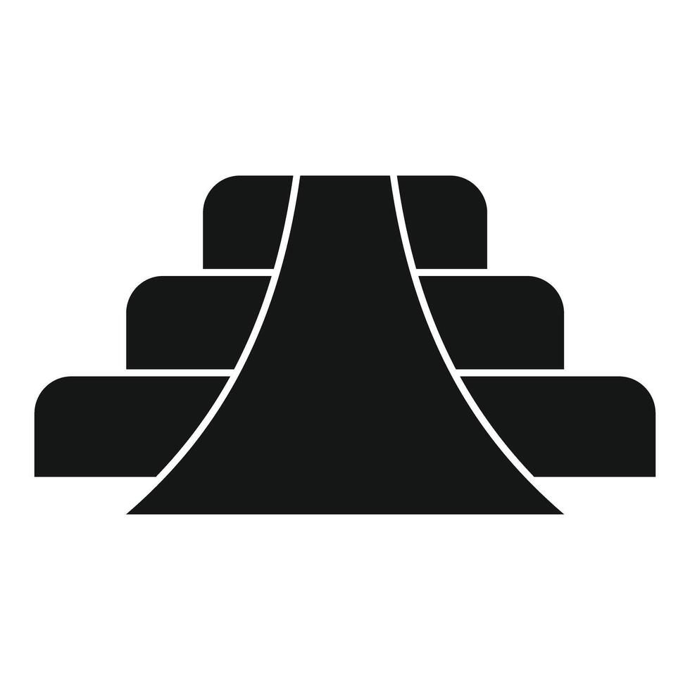 Mayan pyramid leading to temple entrance icon vector