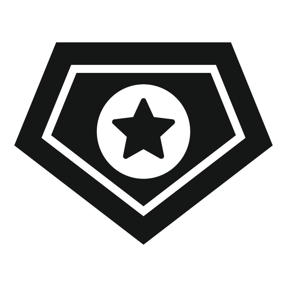 Black hexagon icon with a star representing quality vector