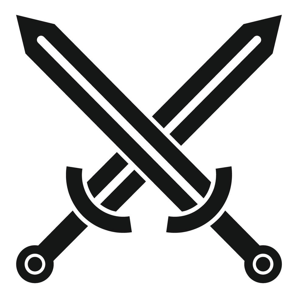 Two crossed swords forming an x shape are representing a battle vector