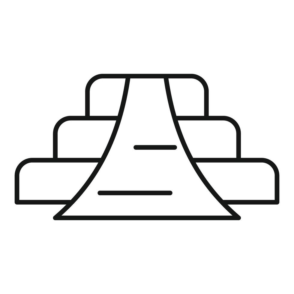 Escalator leading to success, business career path, goal achievement icon vector
