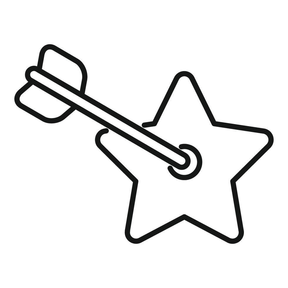 Arrow hitting center of star target icon vector
