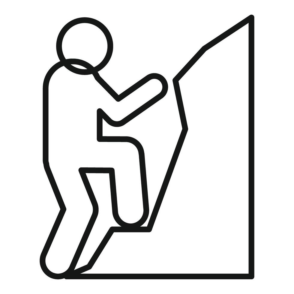 Businessman climbing up reaching for success icon vector