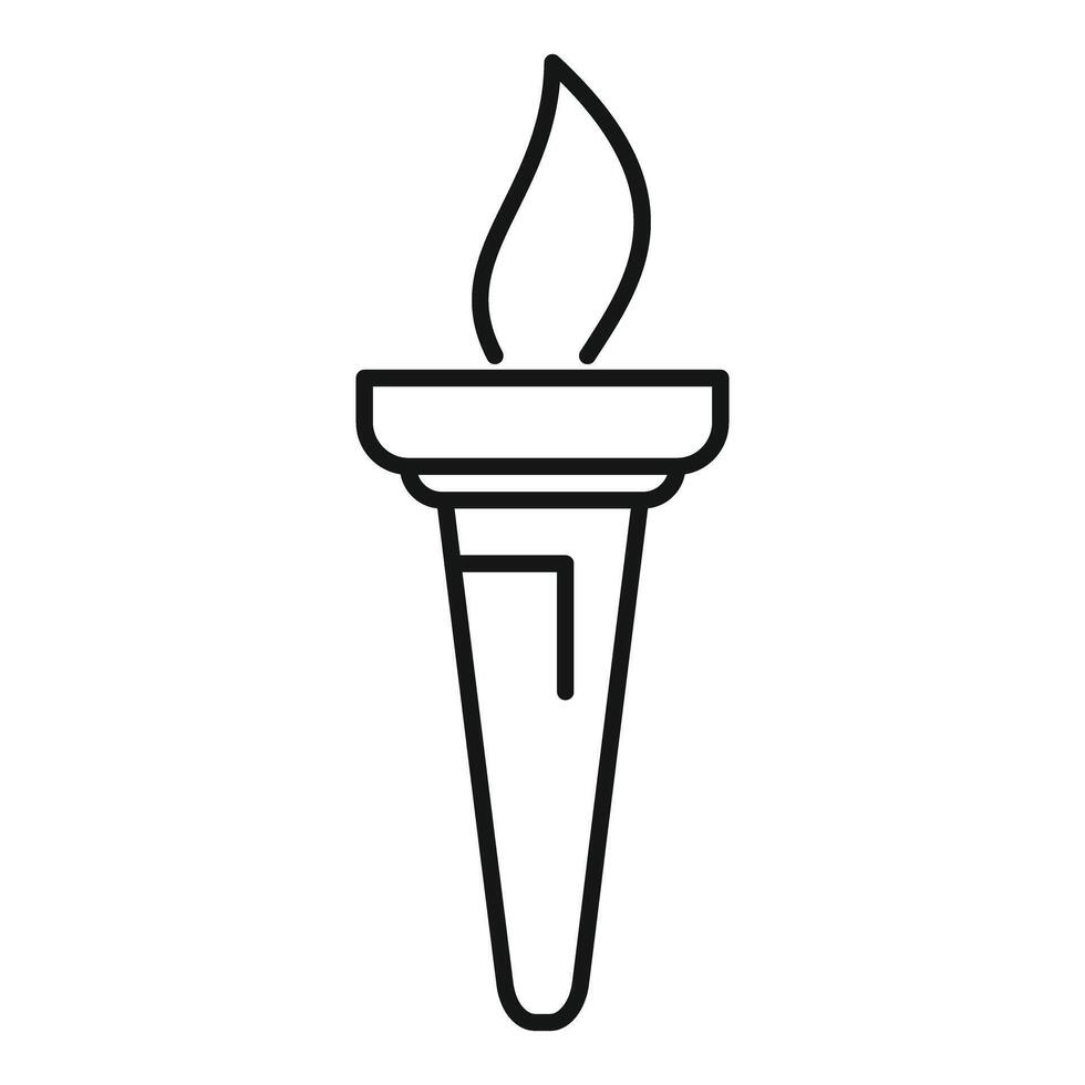 Burning torch of liberty and justice symbol icon vector