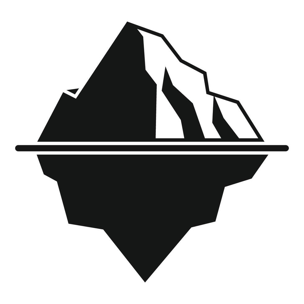 Big iceberg floating on water surface with reflection icon vector