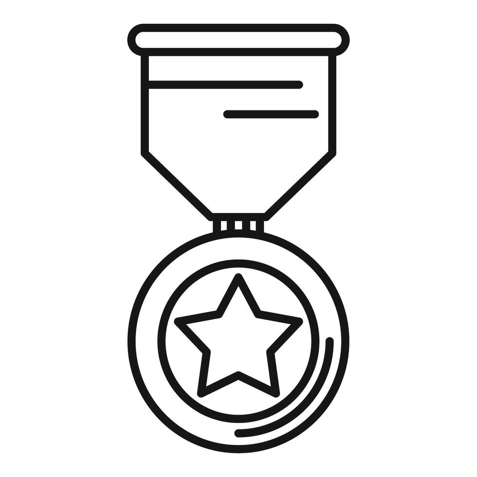 Medal for bravery featuring a star representing courage and honor vector