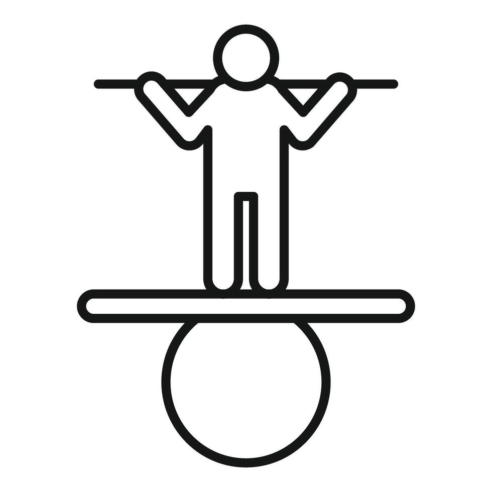 Businessman balancing on a seesaw with obstacle to success vector