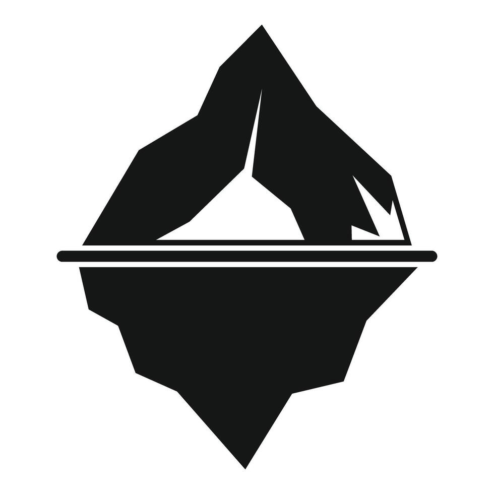 Large iceberg floating with hidden underwater part vector